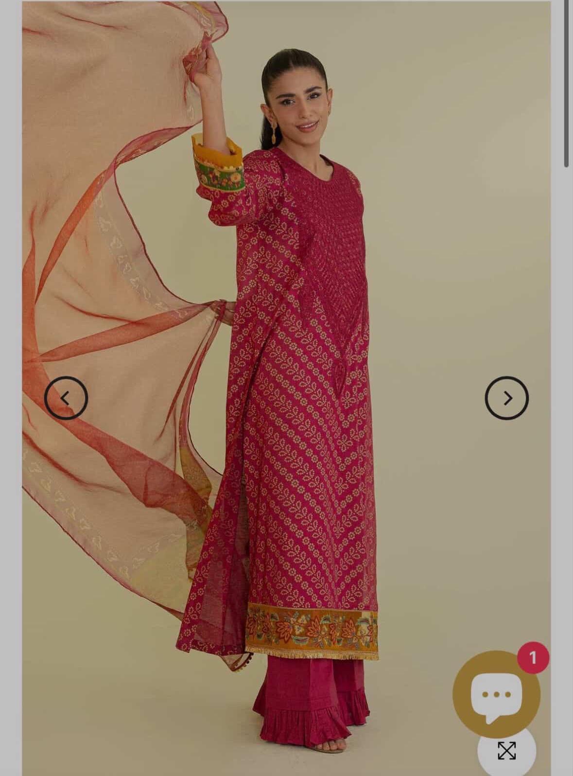 Nishat 3Pc Embroided Lawn Outfit